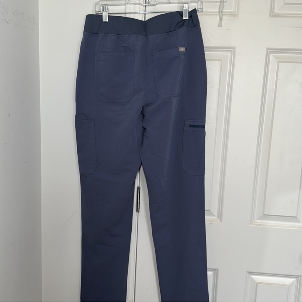 Figs Blue Cargo Pants with Straight-Leg Cut